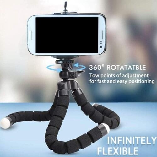 Phone Tripod, Flexible Camera Tripod Stand Holder Quick Release, Adjustable Travel Tripod for Smartphones Cameras