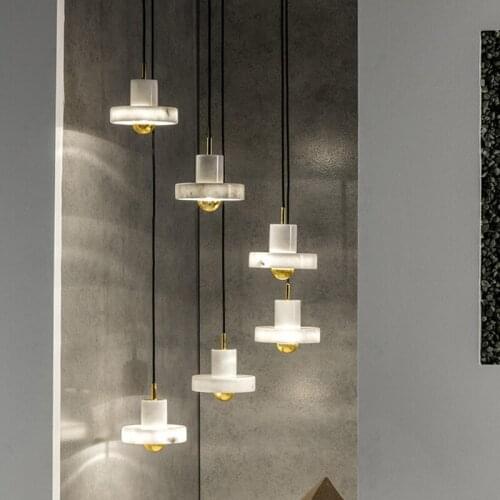 Modern Design White Marble Pendant Light Bedside Bedroom Desk lamp Sample Room Wall Hanging Lamp Home Pendant Lighting PA0245