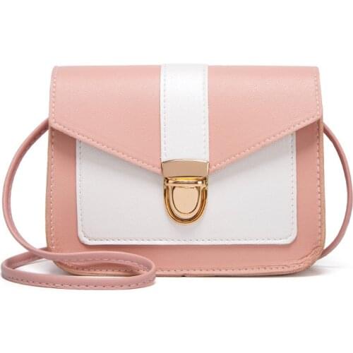 Spring Women Shoulder Bag 2020 New Trend Contrast Color Small Square Bag Fashion PU Messenger Bag Mobile Phone Bag