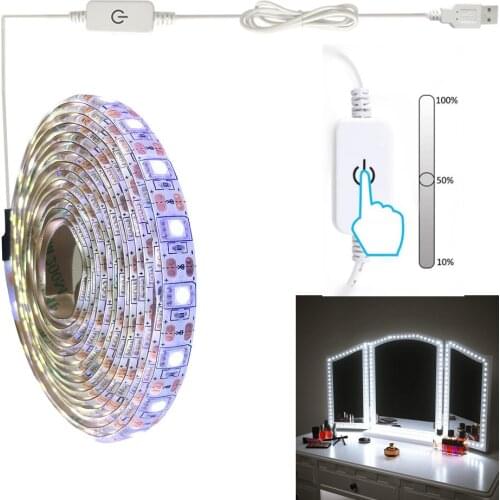 Super Bright SMD 3528 5050 DC5V Led tape Light Dimmable Touch Switch Cool white/ warm white 5V USB Strip Flexible light 1M 2M 3M