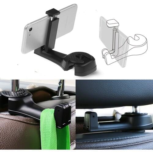 Universal Headrest Hook Phone Storage Holder Auto Car Headrest Seat Back Hook Hanger Cell Phone Holder Stand Clip Tool Bag Purse