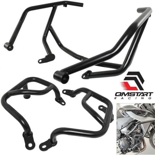 QMSTART Racing Upper + Lower Engine Guard Crash Bar Tank Bumper Fairing Protector For BMW F900R F900XR F900 F 900 R XR 2019-2021