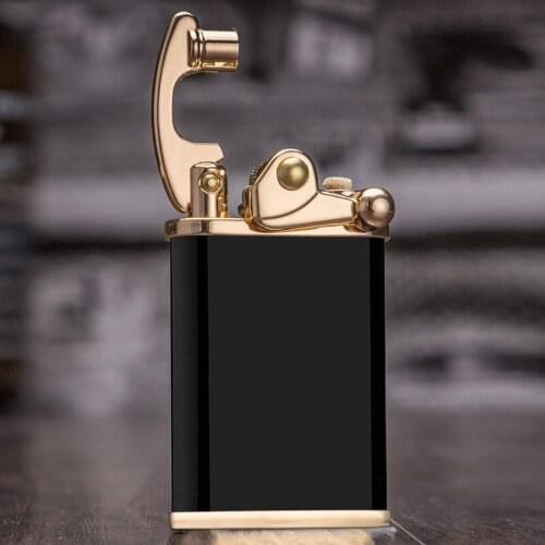 Vintage Free Torch Lighter Grinding Wheel Flint Brass Kerosene Compact Lighter Cigarette Gasoline Windproof Mens Gadget