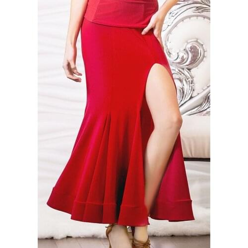 2018 New Sexy Split High Quality Ballroom Ladies Latin Dance Skirt Cha Cha Samba Competition Dancing Wear Accept Customize Size