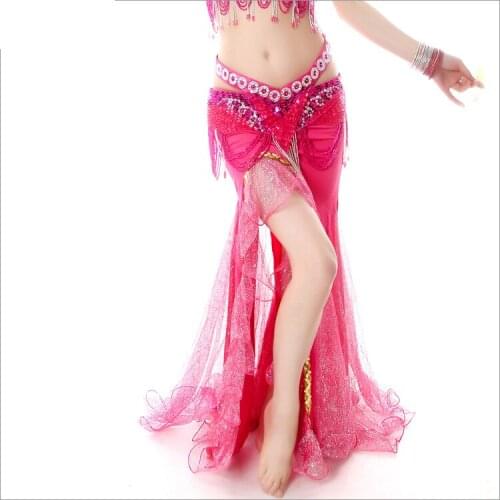 Luxurious Adult Belly dance skirt hem skirt belly dance skirt slit barelegged high-grade oriental dance dance skirt