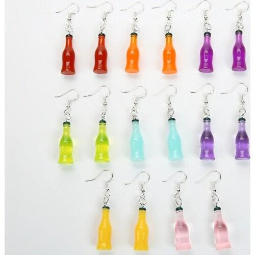 1pair Cute Bottle Drop Earrings Resin Bottle Earrings for women Birthday Gifts Jewelry