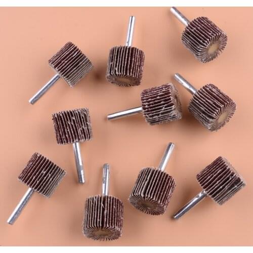 10Pcs Sandpaper Grinding Sanding Abrasive Flap Wheels Discs For 6mm Shank Drill Rotary Tool Replacement 80