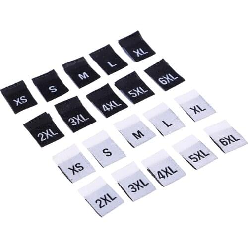 200pcs/Lot Cloth Garment Labels & Tags For Clothes Bags Shones Accessories XS-6XL Size Wholesale