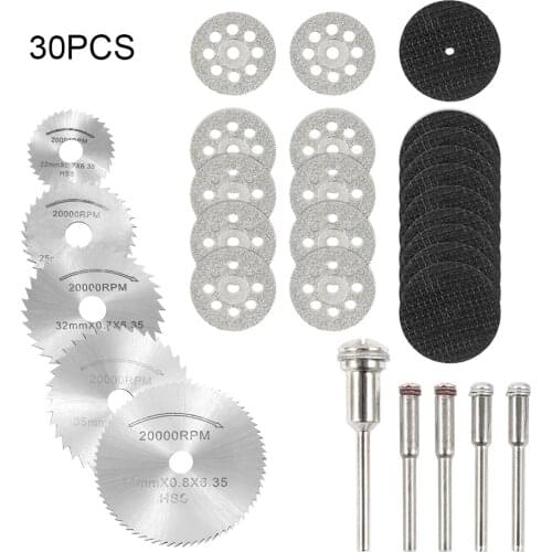 30 Pcs Diamond Cutting Discs Metal Saw Blade Set Cutting Tool Saw Blades for Dremel Metal Cutter Power Tools Wood Cutting Discs