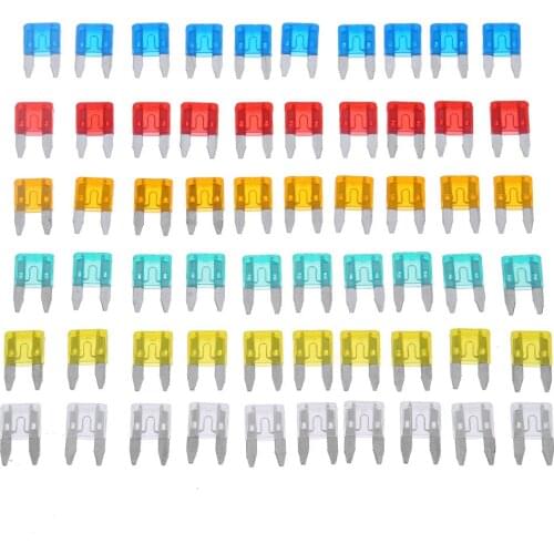 60 Pcs Car Truck Mini Fuse Blade 5A 10A 15A 20A 25A 30A Hybrid Set Kit Car Styling Car Safety Blade Fuse Accessories