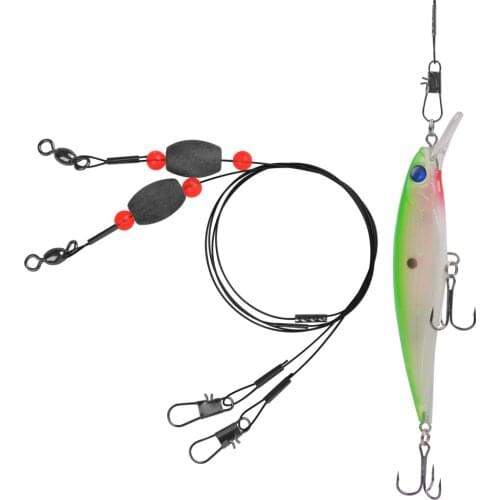 8Pcs Steel Wire Fishing line Leader Egg Weight Fishing Sinker Leader Rigging Flounder Fishing Ready Rigs line Connector Tackle