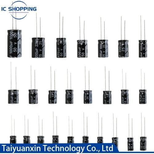 10V 16V 25V 35V 50V 63V Aluminum Electrolytic Capacitor 2.2 3.3 4.7 10 22 33 47 100 220 330 470 1000 2200 3300 4700 6800 10000UF