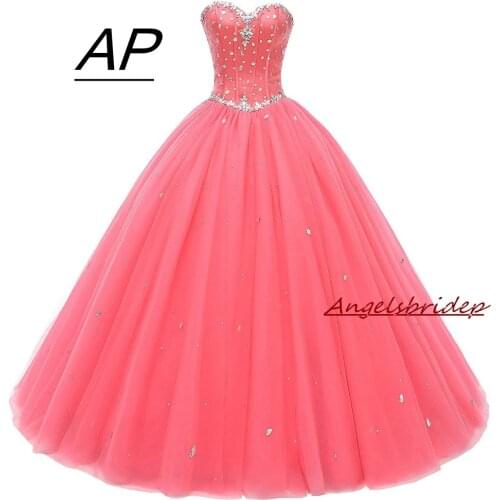 Angelsbridep Sweetheart Ball Gown Quinceanera Dresses Luxury Crystals Debutante Dresses Vestido De Quince Robe De Soiree Custom