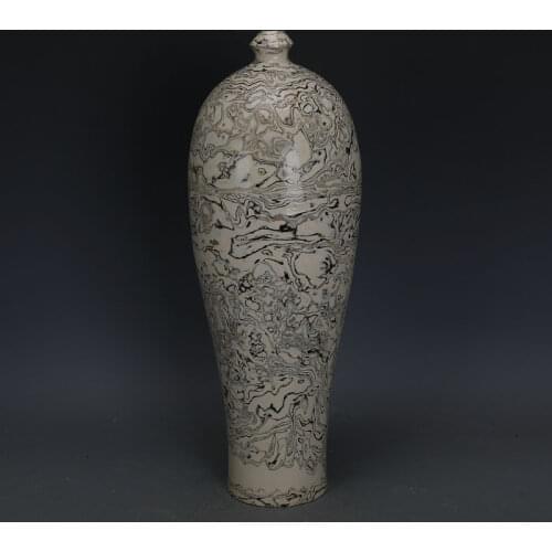 Antique SongDynasty porcelain vase,white twisted olive bottle,Hand painted crafts,Home Decoration,collection & adornment