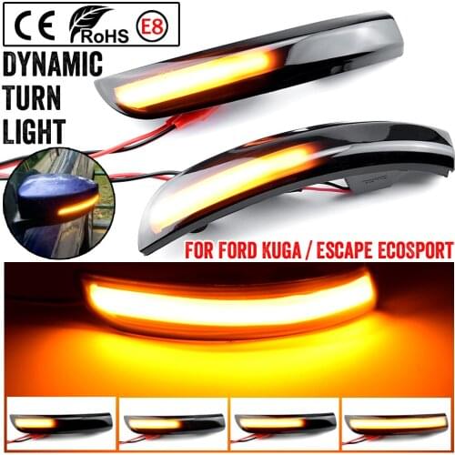 For Ford Escape Kuga II EcoSport 2013 - 2019 Car Accessories Dynamic LED Side Rearview Mirror Turn Signal Light Indicator