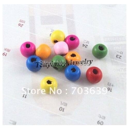 Free Shipping 10mm Mixed Color Wood Beads For DIY Wholesale 500pcs