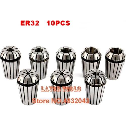 Free Shipping 10PCS for Choose ER ER32 Collet Chuck for Spindle Motor Engraving/Grinding/Milling/Boring/Drilling/Tapping