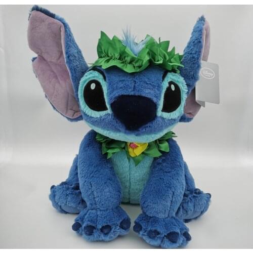 Free Shipping 30cm Wear Flowers Lilo And Stitch Stuffed Animal Soft Boy Doll Plush Toys For Kids Birthday Gift