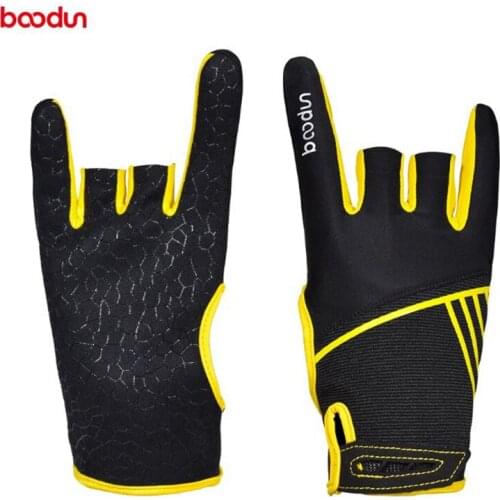 BOODUN New Silicone Anti-skid Bowling Gloves Pack of 1 Pair Semi-Finger Instruments Sports Gloves Mittens Bowling Accessories