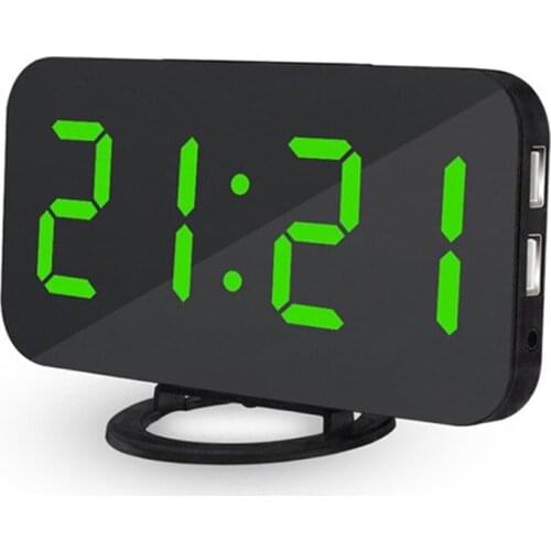 Home Decoration Desktop Digital Table USB Table Clocks LED Charging Alarm Clock LED Display Voice Control Electronic Backlight