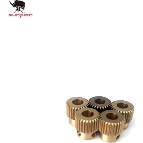 3D parts 40 Tooth Bore 5mm MK8 Drive Gear Extruder Hotend Feeder -Brass Stainless Steel - For Makerbot Delta Prusa I3 5pcs/lot