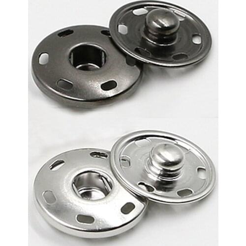 DIY 100sets/lot 25mm metal brass 2 parts sew on press button snap fasteners silver/black free shipping SF-25mm