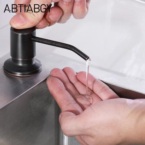 500ml Stainless Steel ORB Head Sink Soap Dispensers Bathroom Kitchen Hand Liquid Soap Dispenser PE Bottle Soap Lotion Dispensers
