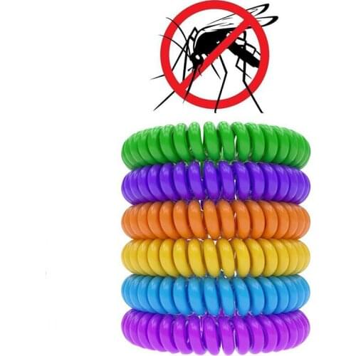 500pcs Stretchable Elastic Coil Spiral Hand Wrist Band Telephone Ring Chain Anti-mosquito Bracelet Strong Repellent ZA0990