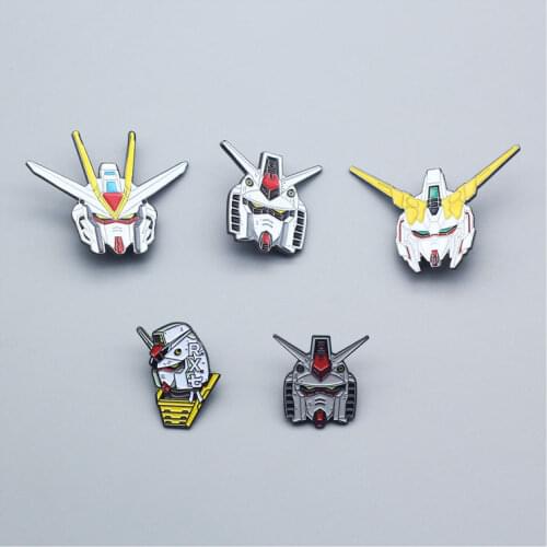 Robot Head Portrait Enamel Brooch Originality Lapel Badge Denim Jacket Backpack Pin Decoration Childrens Fashion Jewelry Gifts