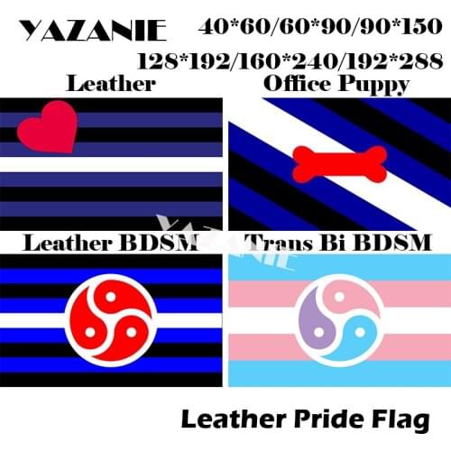 YAZANIE 128*192cm/160*240cm/192*288cm Big Transgender Bisexual Leather BDSM Rights Pride Flags and Banners Rainbow Car Hand Flag