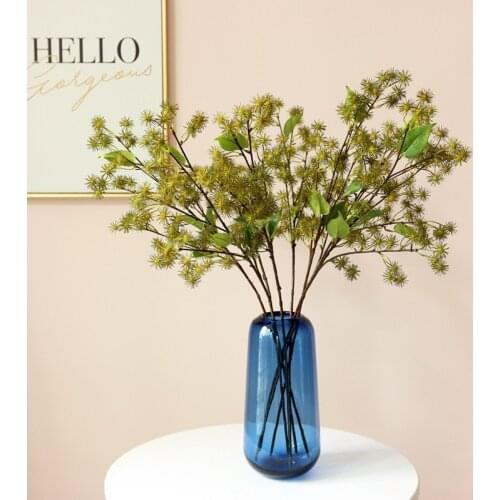 1pc Castor Bean Long Branch Plastic Artificial Flowers Home Decoration Ornaments Wedding Party Flower Arrangement Materials