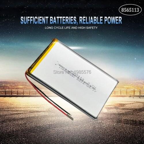 3.7V 10000mAh 8565113 Lithium Li-polymer Rechargeable Battery Li-ion Li Po cells For Tablet DVD GPS Medical Device PDA E-book