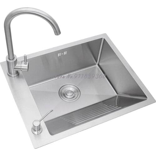 Washing Sink Balcony With Washboard Single Tank Manual Thickening 304 Stainless Steel Laundry Pool Small Size Under Counter Basi