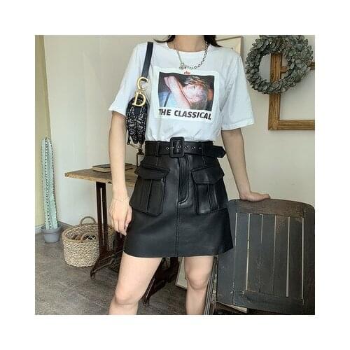 MEWE New Fashion Real Genuine Sheep Leather Skirt G41