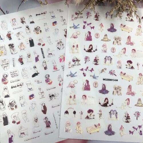 Newest WG0613-04 3D design nail art sticker decal stamping back gule DIY nail decoration accessory