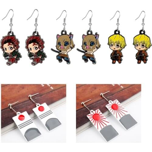 2020 Newest Earrings for Women Anime demon slayer Cartoon Figure Drop Earings Female Earring Creative Jewelry Ear slopes