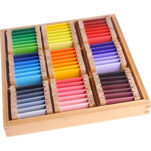 Montessori Sensorial Material Learning Color Tablet Box Wood Preschool Toy F3ME