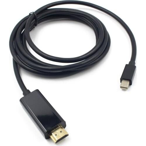 New Male to Male 1.8M Mini DP to HDMI Cable Thunderbolt Mini Displayport to HDMI Adapter for Macbook Pro Air for iMac(black)