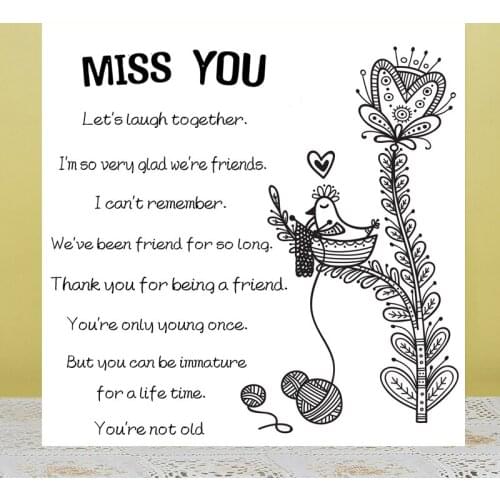 Transparent stamps Misssing YOU New 2020 Rubber Silicone Seal for DIY Scrapbooking Card Making Album Decor Crafts