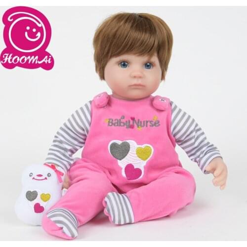 45CM New Design 18" Reborn Baby Bebe Doll Lovely Soft Silicone Cloth Body Realistic Baby Toy Kid Birthday Gift Bedtime Playmate