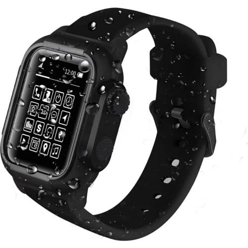 Silicone Strap with Sport Waterproof Cover Case for Apple Watch SE Band Series 6 5 4 3 Replacement Belt 44mm 40mm 42mm Bracelet