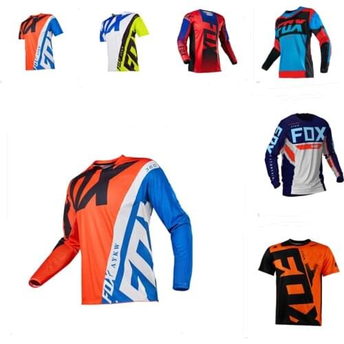 2021 Customize Team Moto Mtb Motocross Fox Jersey Enduro Maillot Hombre DH BMX MX Cycling Downhill Jersey Bicycle Shirt Men