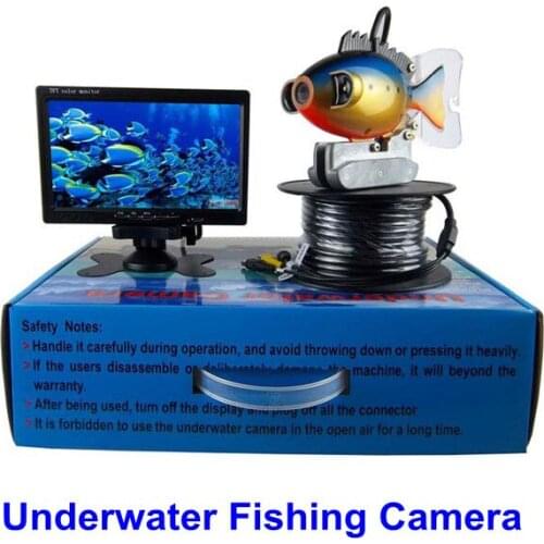 Fishing Tackle 7" TFT LCD Monitor HD 600TVL Underwater Fish Finder Video Camera System 2 LCD 20M Cable
