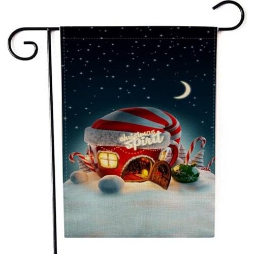 Garden Outdoor Flag Snowman Winter Seasonal Banner Merry Xmas Decoration Christmas Party Decor Festival Flag No flagpole