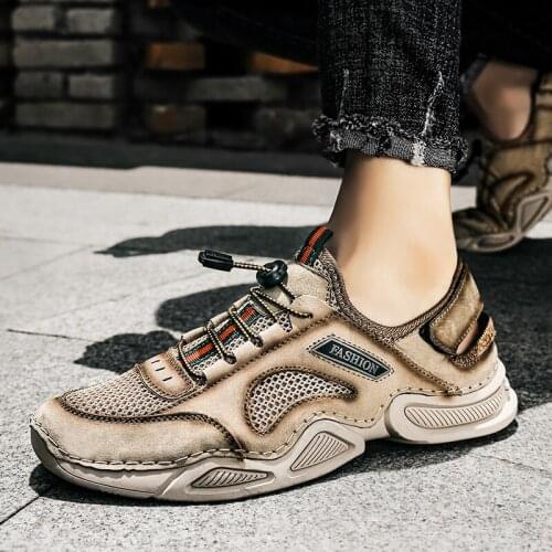 Sandals mens summer 2021 new mens casual hollow cool shoes non-slip hole shoes soft-soled Baotou sandals