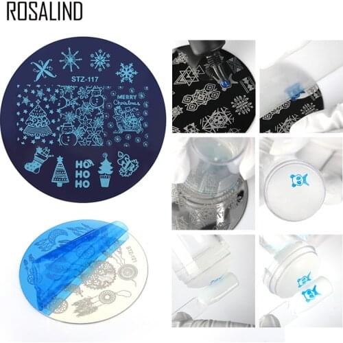 ROSALIND Nail Art Stamp Stamping Plate Stainless Steel Nail Template 20 Styles For Choose Manicure Stencil Tools Stamping