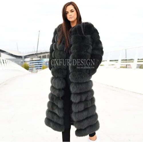 CX-G-A-188C New Brand Custom Fox Fur Coat Winter Warm Clothes Fashion Style Real Natural Fox Fur Coat