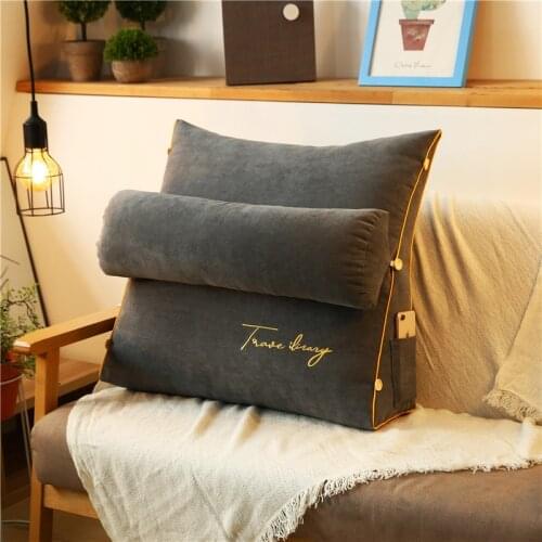 Bed Backrest Pillow Big Back Support Pillow Bedside Chair Lumbar Cushion Lounger Reading Pillow for Tatami