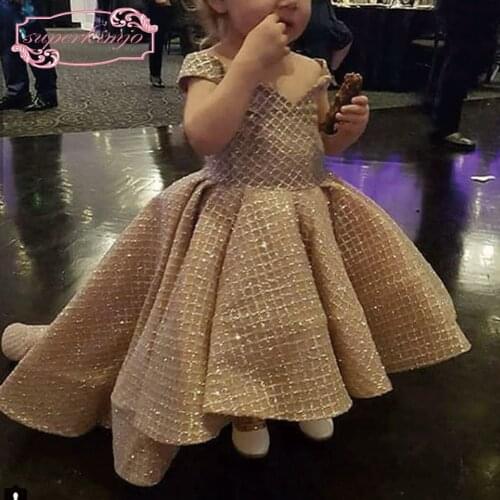 SuperKimJo Off the Shoulder Cheap Flower Girl Dresses for Weddings Kid Prom Dresses Pageant Little Girl Dress Vestido De Festa