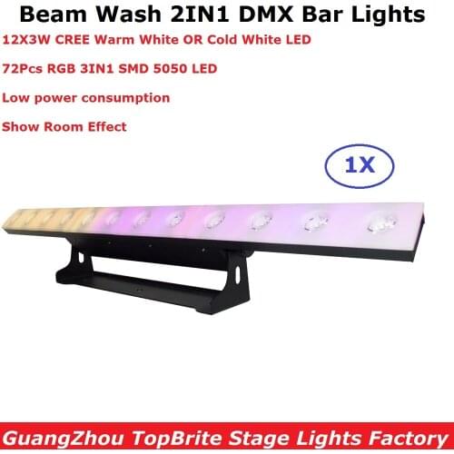 Beam Wash 2IN1 12X3W Warm White CREE LEDS LED Wall Wash Bar Lights With RGB 3IN1 72Pcs SMD 5050 LED Chips Perfect For Dj Disco